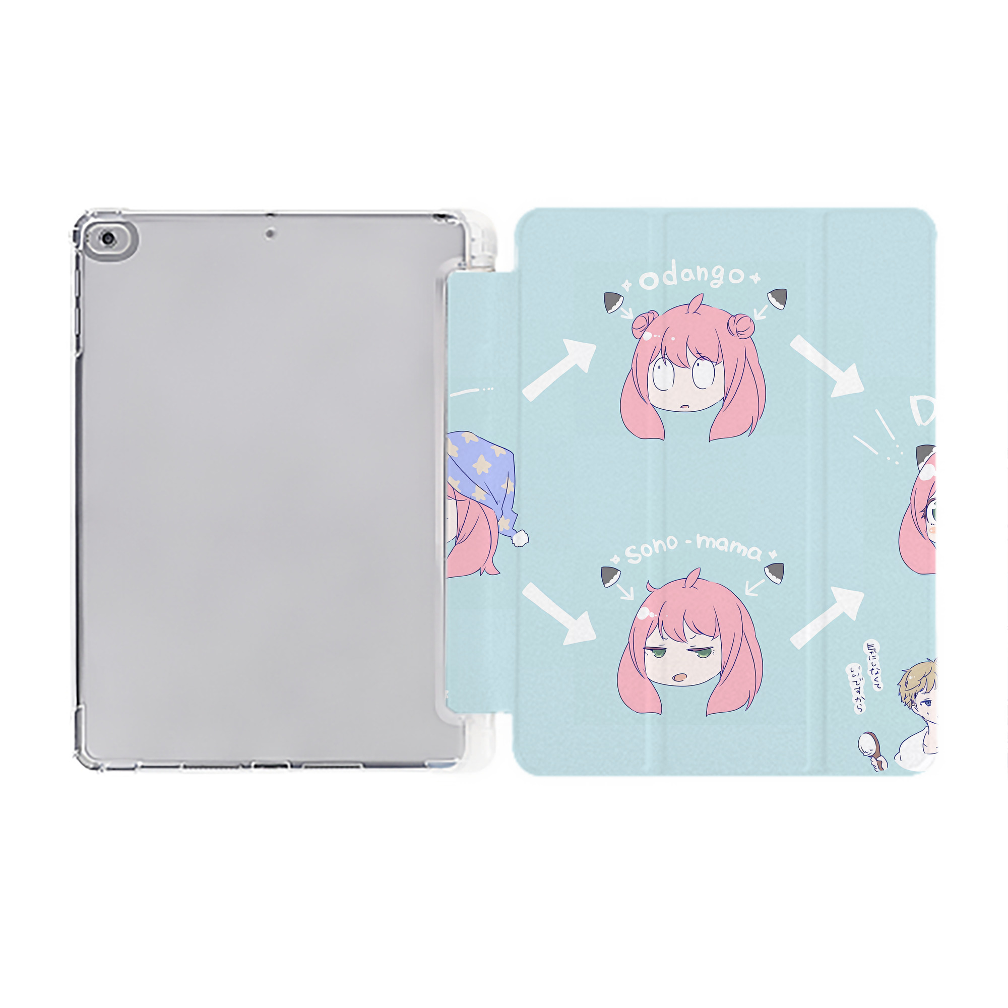 （画像用） SPY×FAMILY间谍家家酒 IPad ケース ペン収納付き 三つ折りスタンド PUレザー×シリコン 対応機種9.5/10.5/10.9インチ